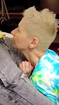 Emily licked balls to a shine and took the cum in her mouth