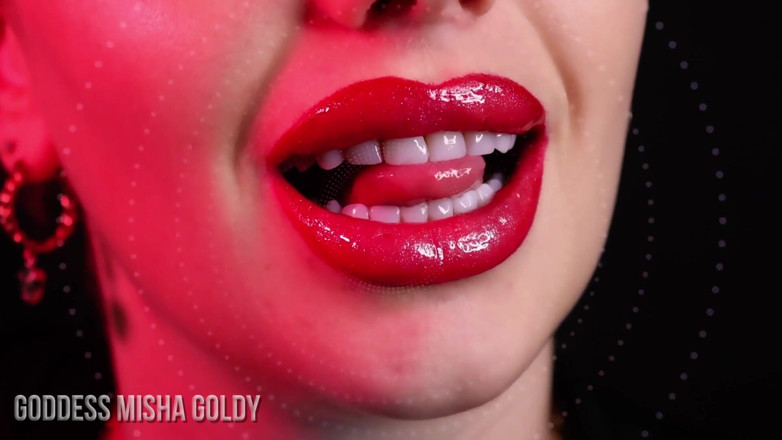 Goddess Misha Goldy: Chi ha il controllo: tu o le mie labbra rosse?