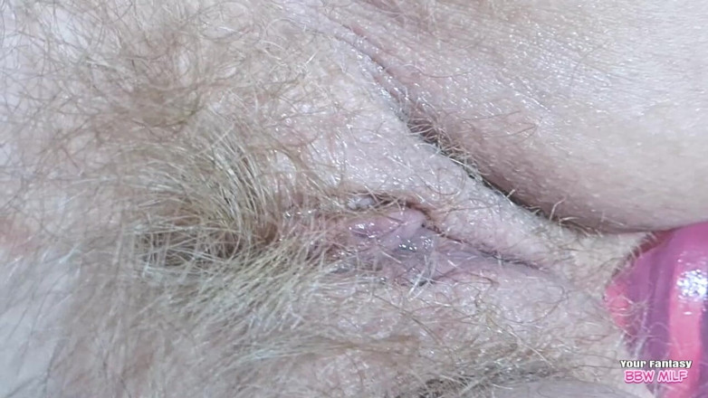 BBW_Wife: Acioty's New Dildo Close up (duże cycki tyłek owłosione cipki domowej...