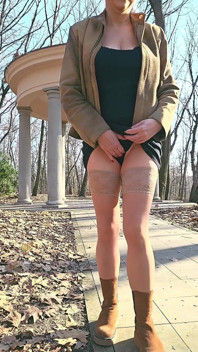 Mature Lady Having Fun Outside
