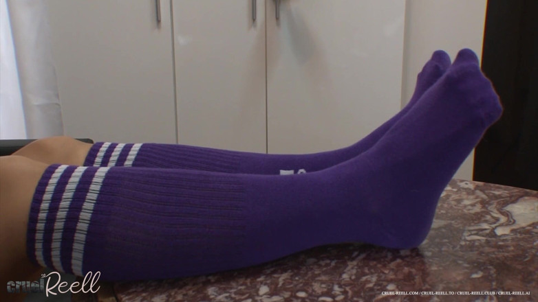 REELL - The cute Girl next door _ FemDom Reality: Mistress Sucking Lollypop with Long Socks on Her Feet