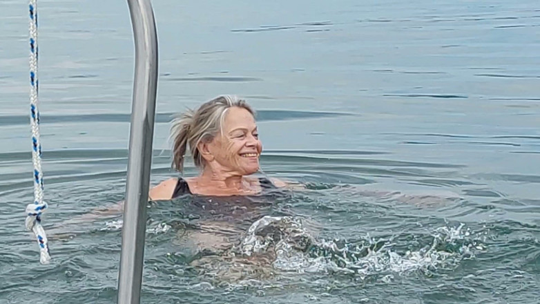 martinawest: Granny Goes Swimming in a Sexy Swimsuit