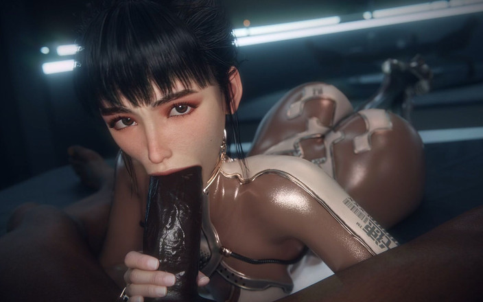 Realms of lust 3D: 淫娃荡妇被两根巨大的黑鸡巴双插