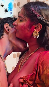 Heißes indisches desi-paar holi, spezielle romantik