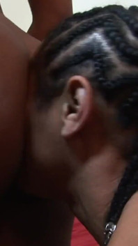 Ebony brunette Mahlia Milan gets fucked by black cock enjoying cum