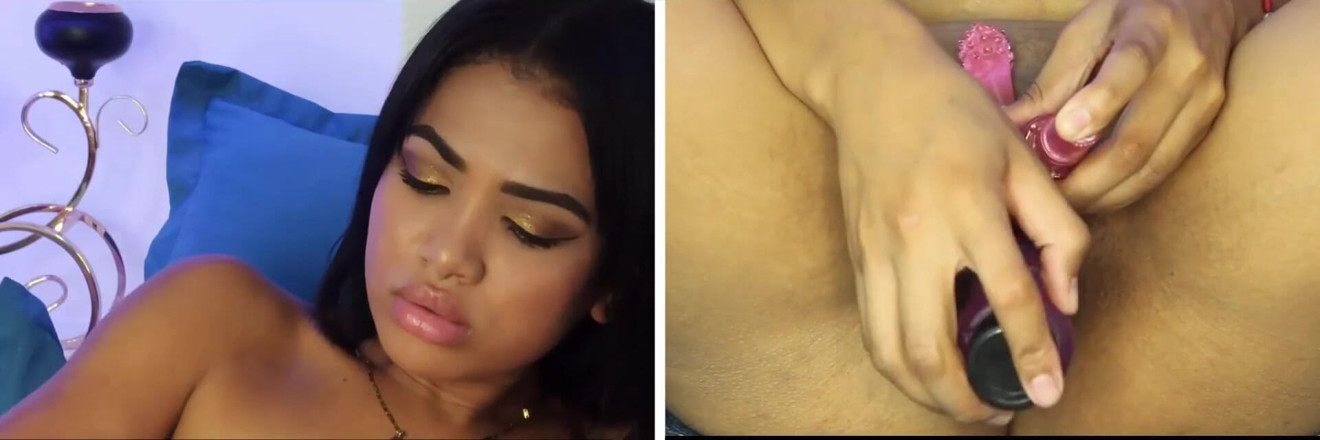 Xamy_97: Me masturbo en doble pantalla con un vibrador