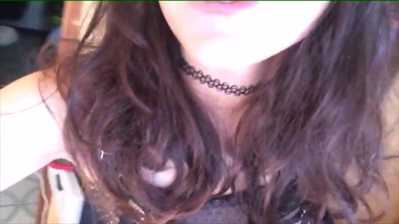Adorable Teen: Little perverted Latina sucks her fingers to lubricate them and...