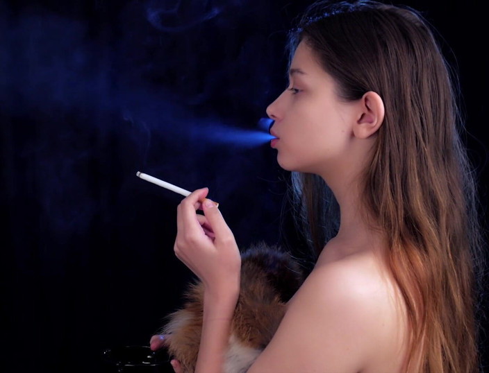 Russian Smokers: Golden Hour Russian Babe Smoking Cigarette Slowly