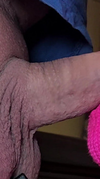 Blowjob with a Silicone Stick. Cum From the Depths of the Balls