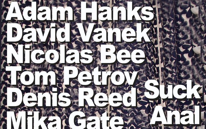 Picticon gay & male: Adam Hanks и Tom Petrov и Денис Рид и Дэвид Ванек и Mika Gate и Nicolas Bee сосут в анальной оргии с камшотом на лицо