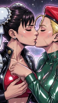 Cammy and Chun Li Kissing Ai