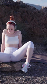 Redhead Peed in Mountains After Yoga Workout