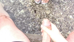 Anita Queen: Anita venku footjob na řece