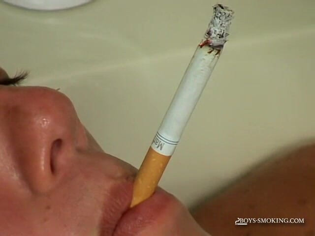 Boys Smoking: Christian Taylor Smoking in the Tub