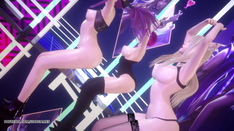 3D-Hentai Games: [MMD] Exid - Ik en jij Ahri Akali Evelynn sexy striptease...