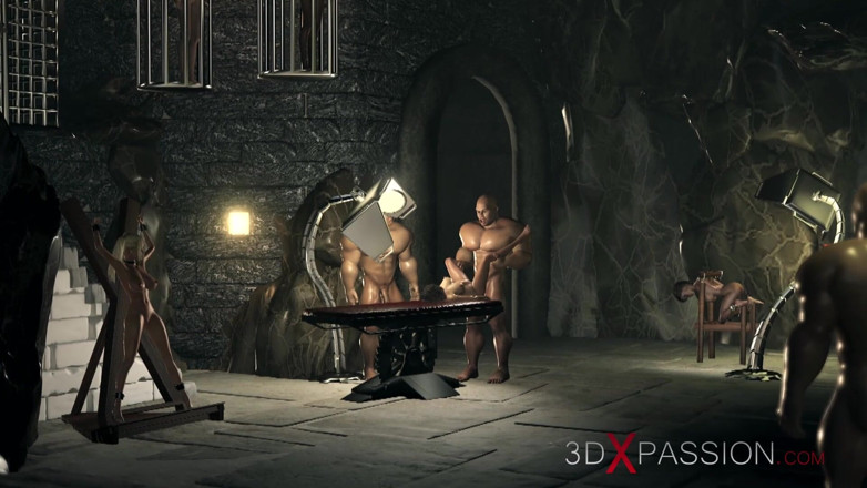 3dxpassion: Big cruel monsters fucks hard teenage girl in the dark...