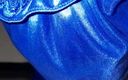 Naomisinka: नीले साटन रेशमी अधोवस्त्र पहने हस्तमैथुन वीर्य