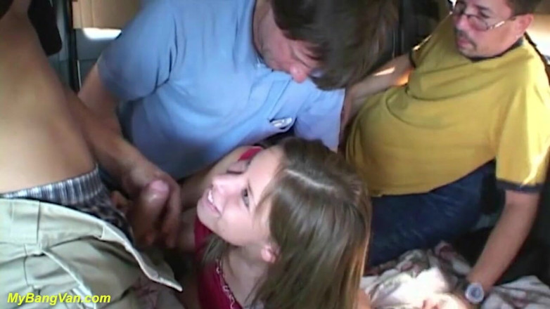 My Bang Van: Busty teen picked up for her first bang-van gangbang