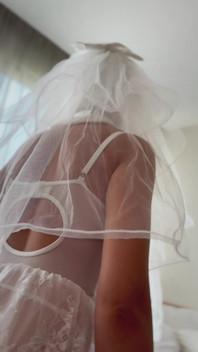 White Masked Bride Ass up Doggy Tease