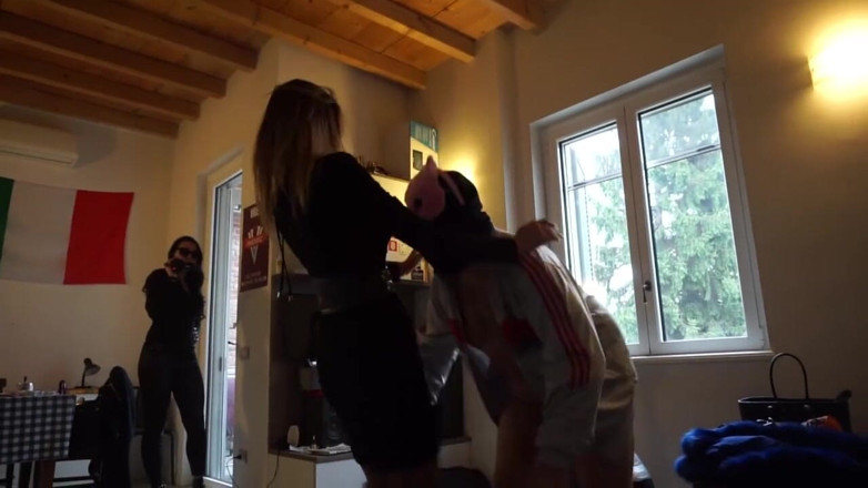 Lady Mesmeratrix Official: Femdom chicks love to kick their slave in balls