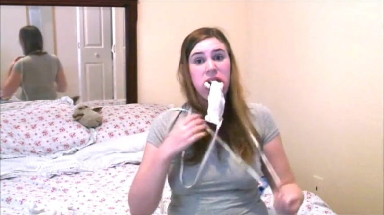 Selfgags classic: Alex plays a damsel - part 2: Captured &amp; sock gagged