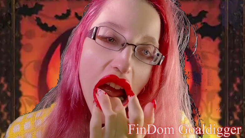 FinDom Goaldigger: Hässlicher schwanz verwandelt sich in hässliches halloween-spielzeug