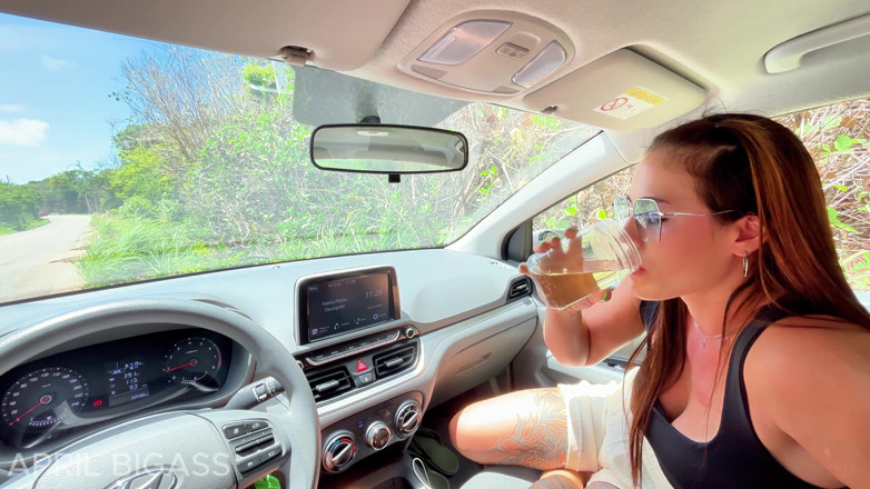 April BigAss: Drinking Liters of Pee in All Day, We Get caught...