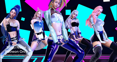 3D-Hentai Games: Exid - ddd seksi kpop dansı kda ahri akali kaisa evelynn...