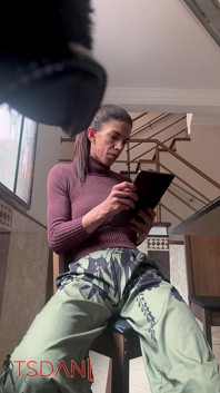 Daniela Santos, the Trans Woman with the Big Cock, Showing off Her Body at Home.