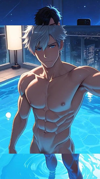 Ragazzo della palestra sminuzzato nudo eretto cazzo specchio selfie nella piscina infinito