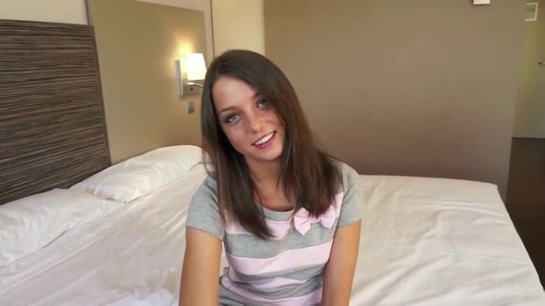 Backdoor Films: Cute brunette teen ass fucked on casting