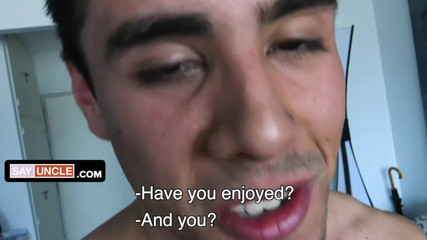 Say Uncle: Handsome Latin stud deepthroats and rides stranger's huge cock then...