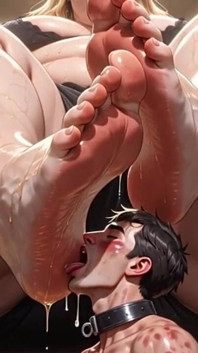 Fat BBW Foot Worship - Submissive Man Licks Sweaty Soles