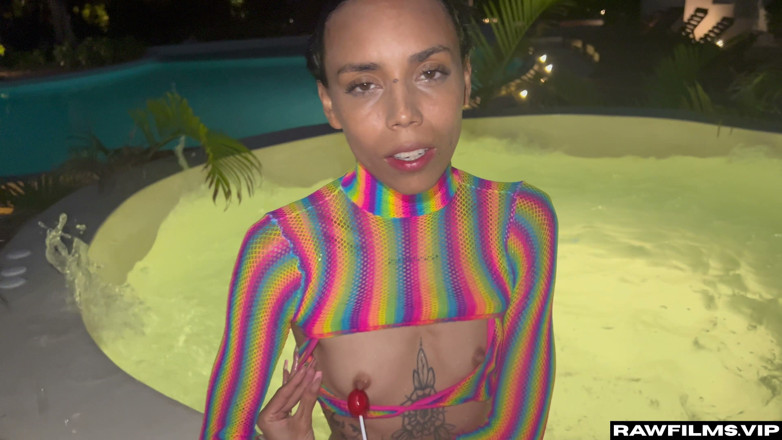 Wet Latina Teasing Me by the Pool