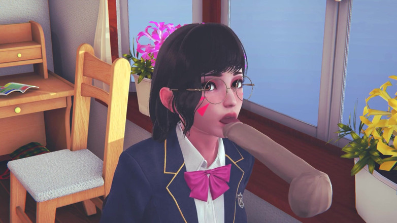 Waifu club 3D: Studenta DVA îți linge pula cu limba și are parte de spermă...