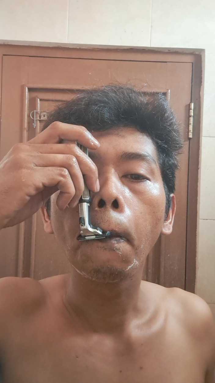 David Studio: Pria dewasa Asia dengan tubuh eksotis lagi cukur bulu jembutnya