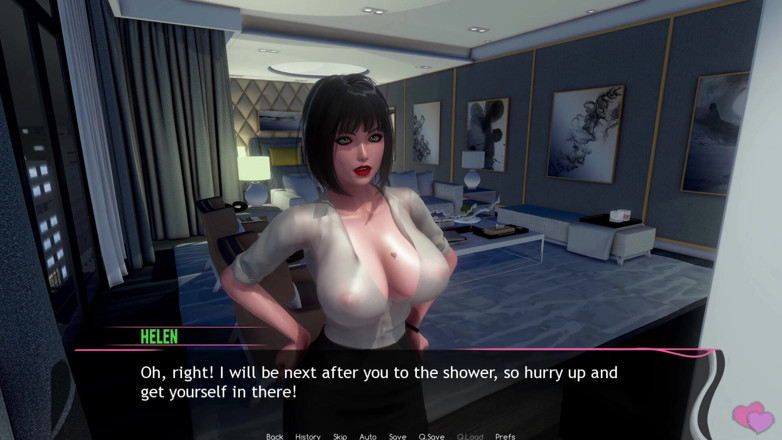 3D Cartoon Porn: Murmur 14: Adam &amp; Teacher Helen Love Hotel Boob Press Kiss &amp; Self-finger