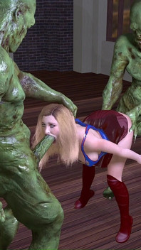 Supergirl seksi digangbang dan dipancut dalam oleh 2 raksasa hodoh