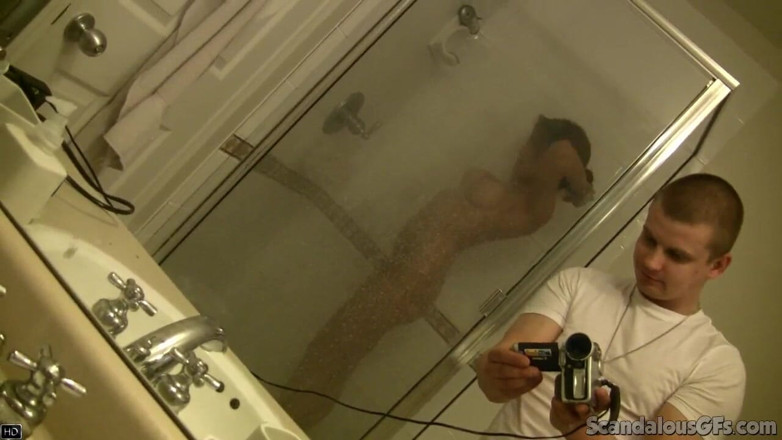 Scandalous GFs: Sexy big titted chick recorded inside shower by bf
