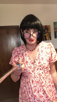 Andreina the Sissy Wearing Black Nails