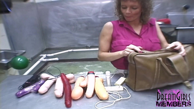Dream Girls: Freaky MILF Masturbates in Night Club Kitchen