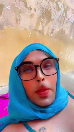 Beautiful Hijabi Transgender Peeing in Mouth