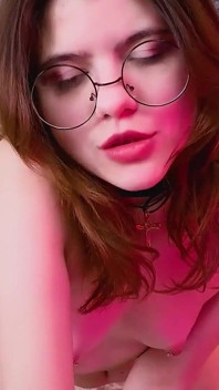 Cute Slut Slowly Strips and Sucks Deep