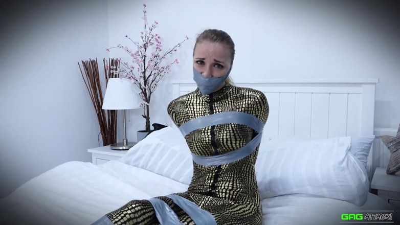 Gag Attack: Lil Missy catburglar tape bondage