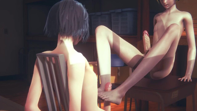 Yaoitube: Vocaloid Yaoi Femboy - Len Footjob in Warehouse