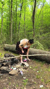 Over the Fire Pit This Horny Bitch Squirts a Pond