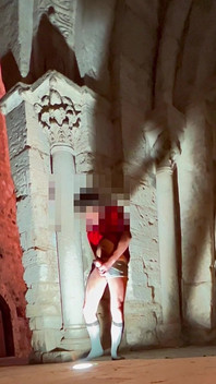 Very Risky and Immense Ejaculation in a Very Public Place