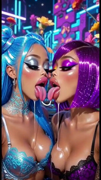 Fetiș cu lesbiene amuzante cu limbă și sărutări, Ai Animation