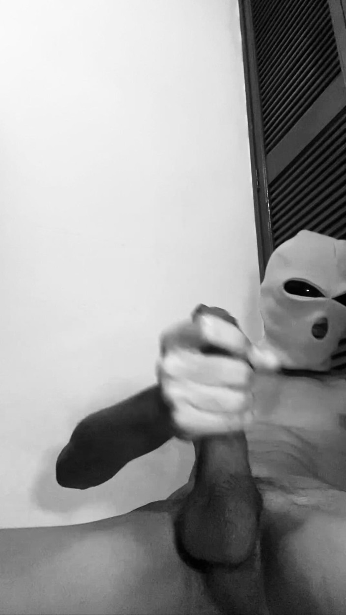 Black-2001: Masked BBC with Glasses and Balaclava Stroking Thick Uncut Black...