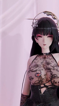 [mmd] boutique scusami linee oscene; Spogliarello; seta nera; Spruzzi d'acqua